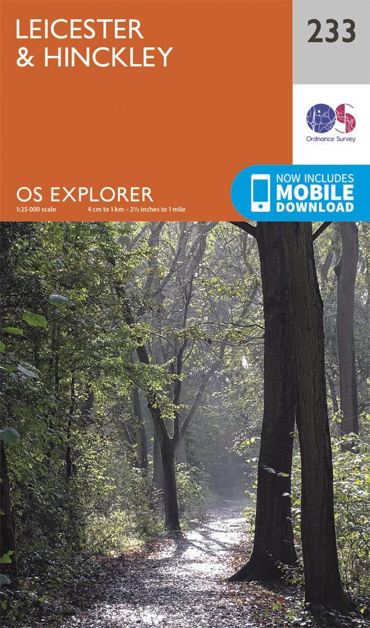 Carte de randonnée n° 233 - Leicester, Hinckley (Grande Bretagne) | Ordnance Survey - Explorer carte pliée Ordnance Survey 
