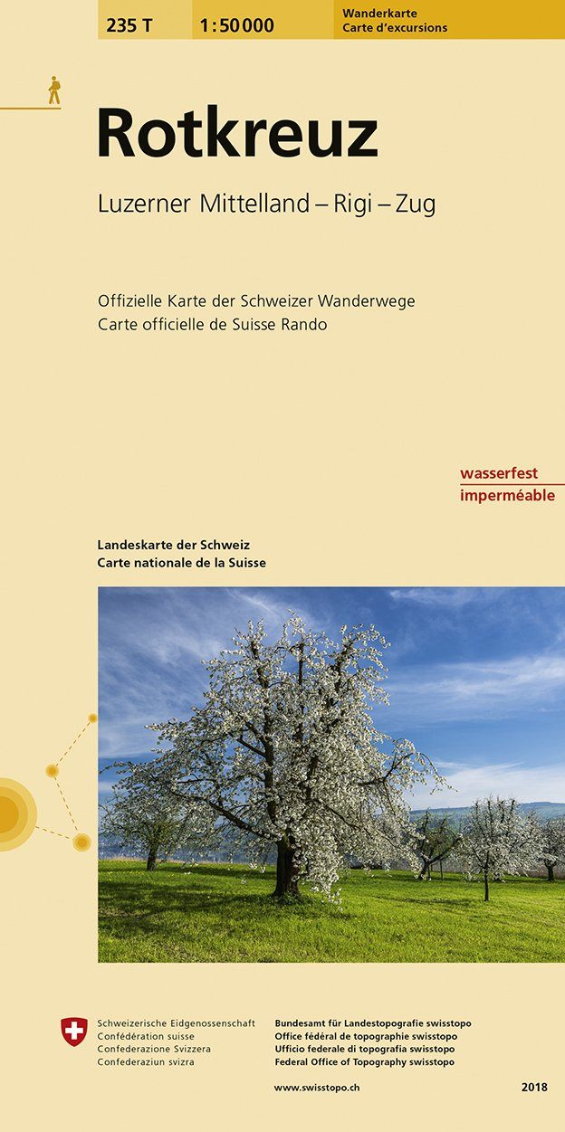 Carte de randonnée n° 235T - Rotkreuz (Suisse) | Swisstopo - Excursions au 1/50 000 carte pliée Swisstopo 