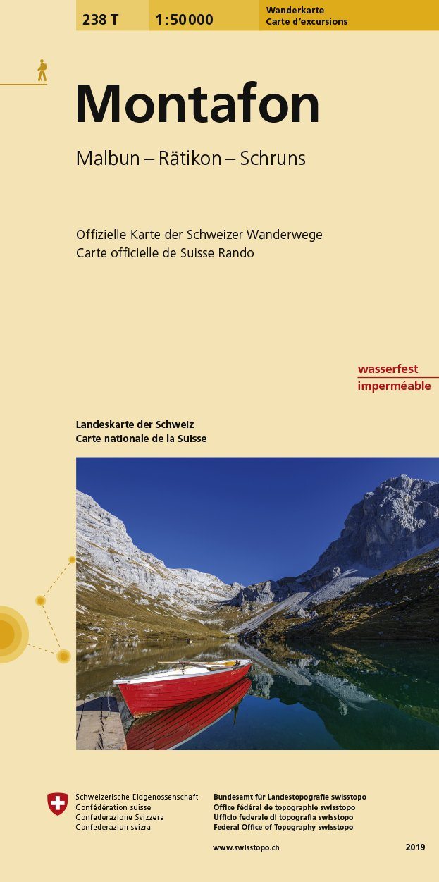Carte de randonnée n° 238T - Montafon (Suisse) | Swisstopo - Excursions au 1/50 000 carte pliée Swisstopo 