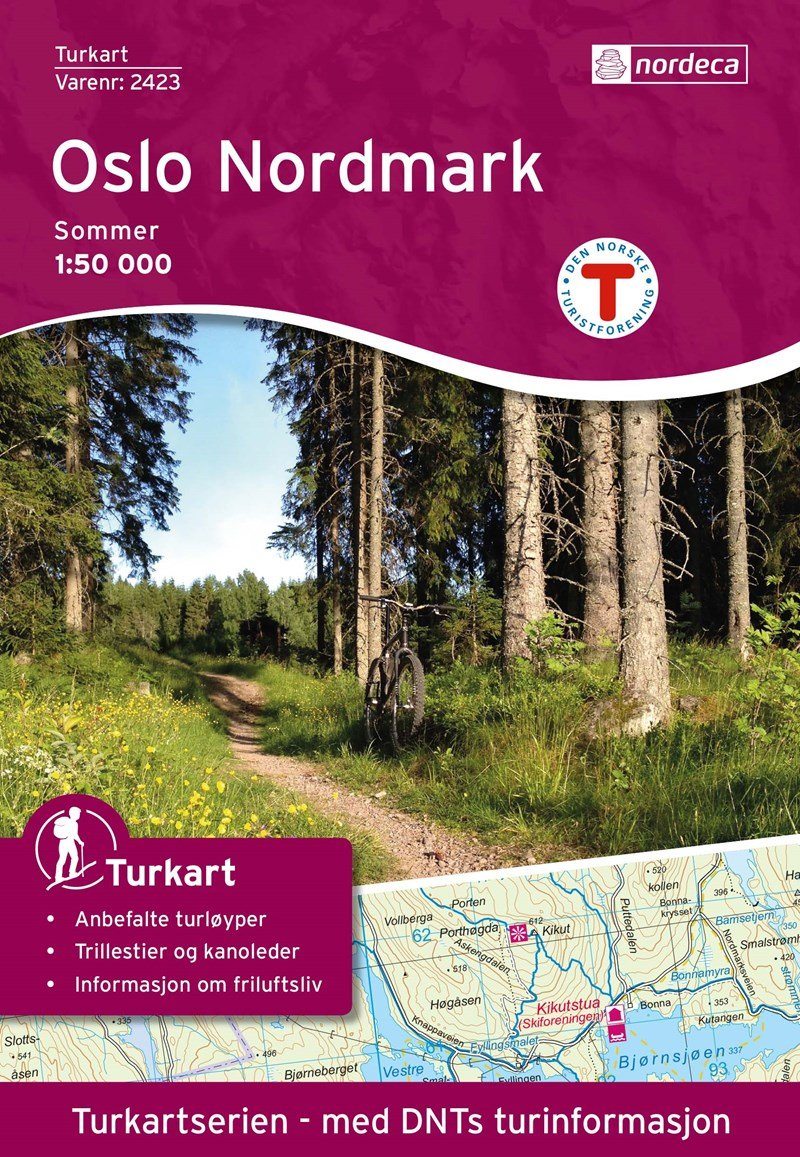 Carte de randonnée n° 2423 - Oslo Nordmark Sommer (Norvège) | Nordeca - Turkart 1/50 000 carte pliée Nordeca 