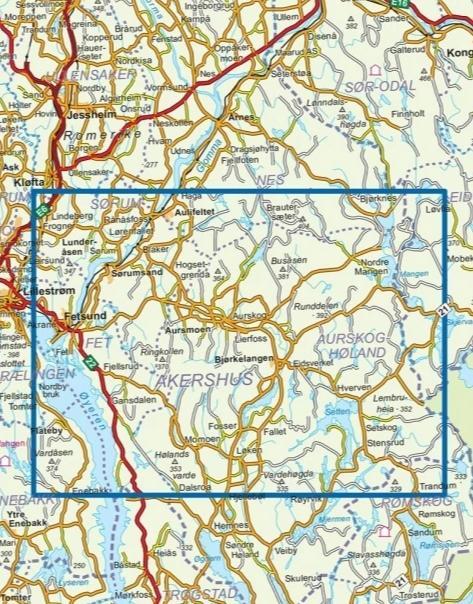 Carte de randonnée n° 2436 - Romerike Øst (Norvège) | Nordeca - Turkart 1/50 000 carte pliée Nordeca 