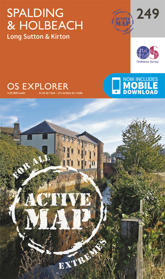 Carte de randonnée n° 249 - Spalding, Holbeach (Grande Bretagne) | Ordnance Survey - Explorer carte pliée Ordnance Survey Plastifiée 