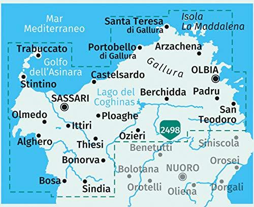 Carte de randonnée n° 2497 - Sardaigne Nord | Kompass carte pliée Kompass 