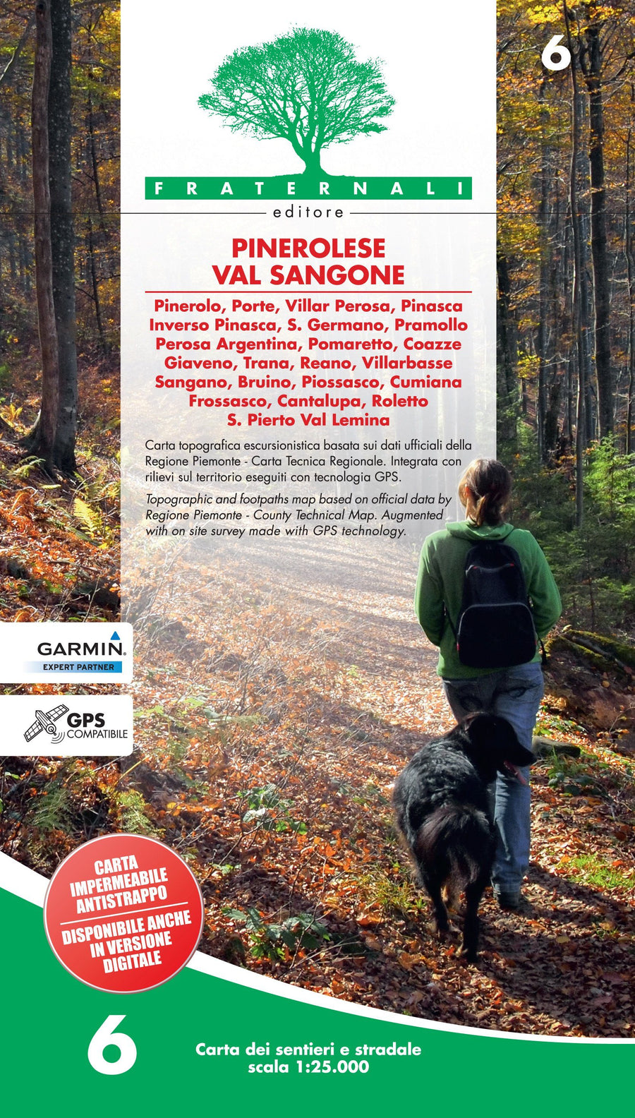 Carte de randonnée n° 25-06 - Pinerolese, Val Sangone | Fraternali - 1/25 000 carte pliée Fraternali 