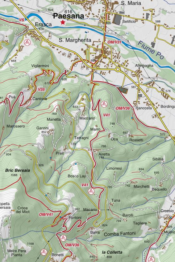 Carte de randonnée n° 25-10 - Valle Po, Monviso, Monte Bracco | Fraternali - 1/25 000 carte pliée Fraternali 
