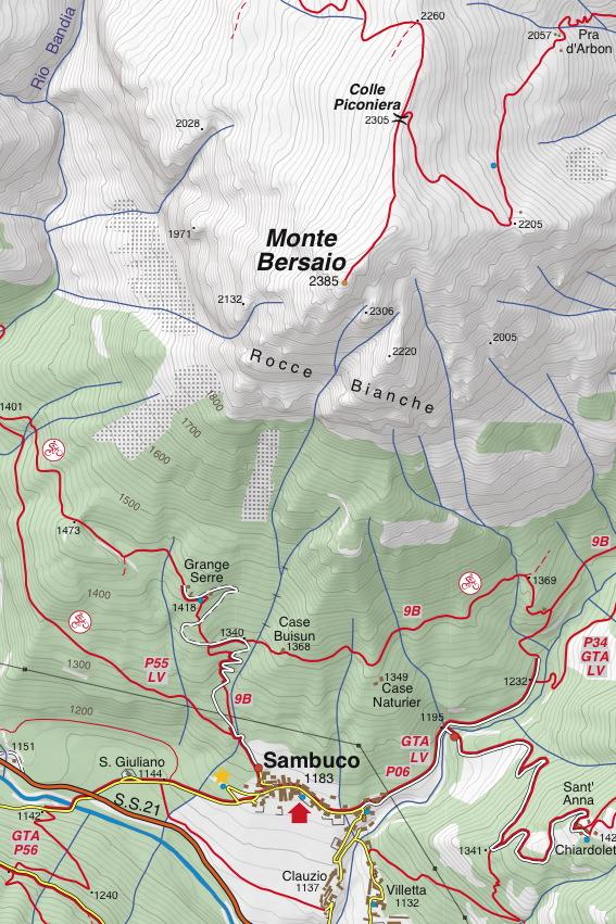 Carte de randonnée n° 25-13 - Alta Valle Stura di Demonte | Fraternali - 1/25 000 carte pliée Fraternali 