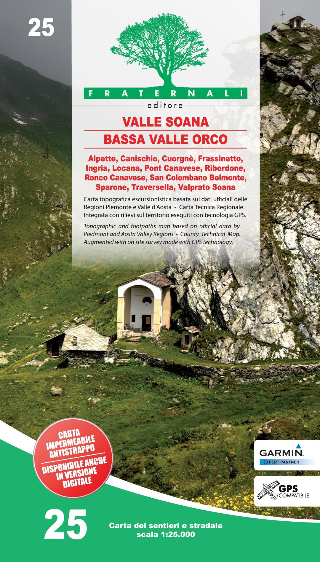 Carte de randonnée n° 25-25 - Valle Orco, Val Soana | Fraternali - 1/25 000 carte pliée Fraternali 