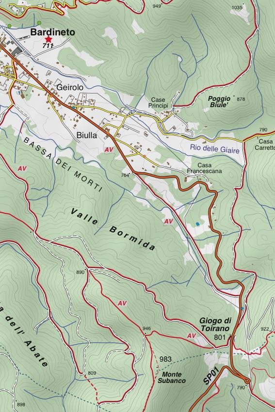 Carte de randonnée n° 25-26 - Alta Val Tanaro, Alta Valle Bormida di Millesimo | Fraternali - 1/25 000 carte pliée Fraternali 