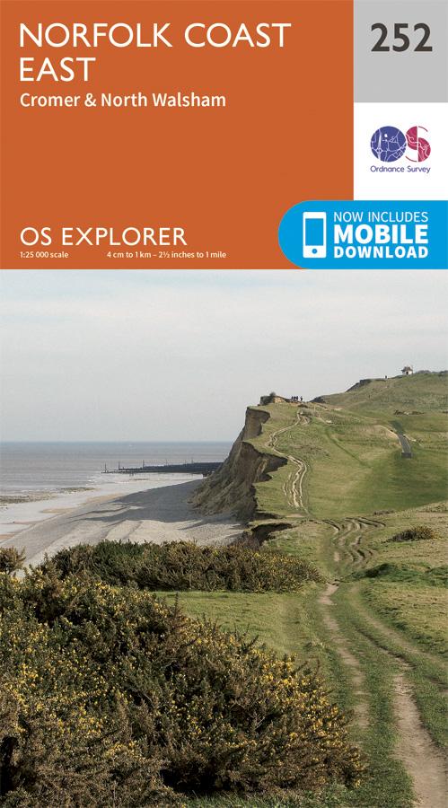 Carte de randonnée n° 252 - Norfolk Coast East (Grande Bretagne) | Ordnance Survey - Explorer carte pliée Ordnance Survey 