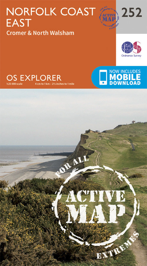Carte de randonnée n° 252 - Norfolk Coast East (Grande Bretagne) | Ordnance Survey - Explorer carte pliée Ordnance Survey Plastifiée 