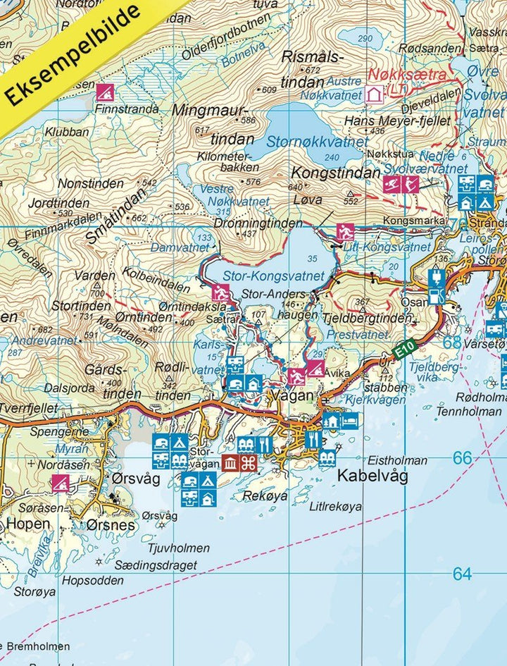 Carte de randonnée n° 2549 - Lofoten (Norvège) | Nordeca - Turkart 1/100 000 carte pliée Nordeca 