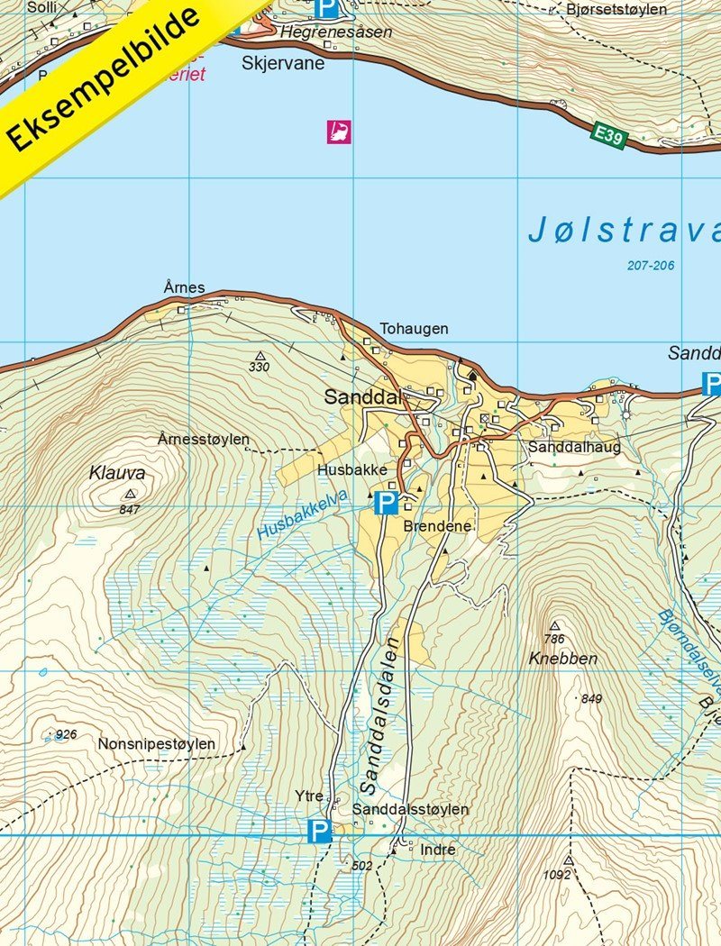 Carte de randonnée n° 2568- Jølster (Norvège) | Nordeca - Turkart 1/50 000 carte pliée Nordeca 