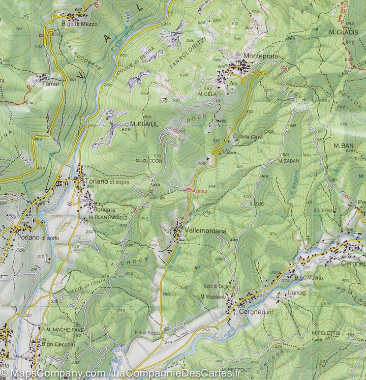 Carte de randonnée n° 26 - Alpes de Giulie autour de Tarcento (Italie) | Tabacco carte pliée Tabacco 