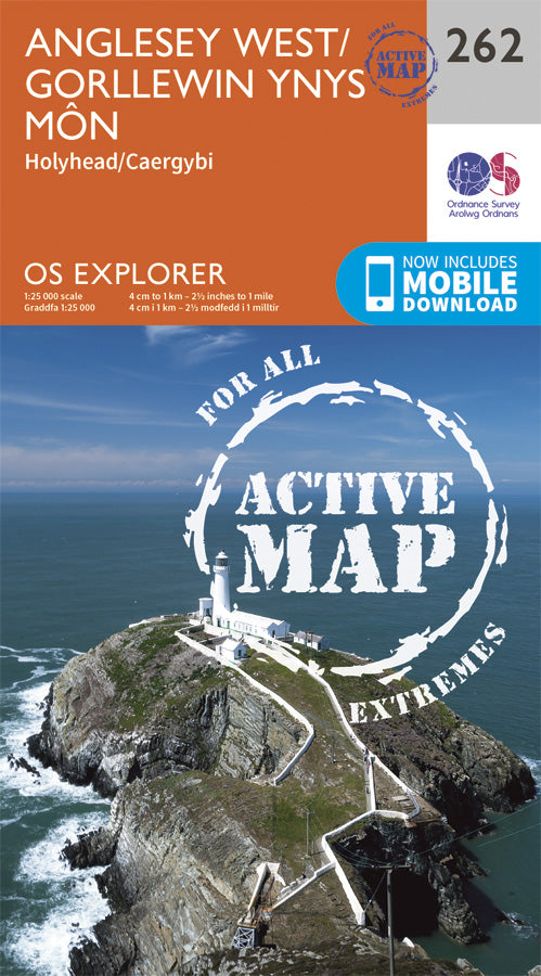 Carte de randonnée n° 262 - Anglesey West (Grande Bretagne) | Ordnance Survey - Explorer carte pliée Ordnance Survey Plastifiée 