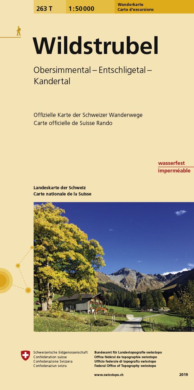Carte de randonnée n° 263T - Wildstrubel (Suisse) | Swisstopo - Excursions au 1/50 000 carte pliée Swisstopo 