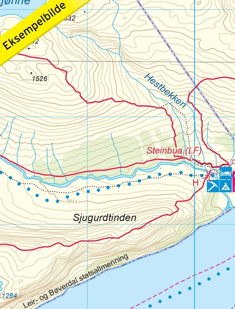 Carte de randonnée n° 2649 - Besseggen (Norvège) | Nordeca - Turkart 1/25 000 carte pliée Nordeca 