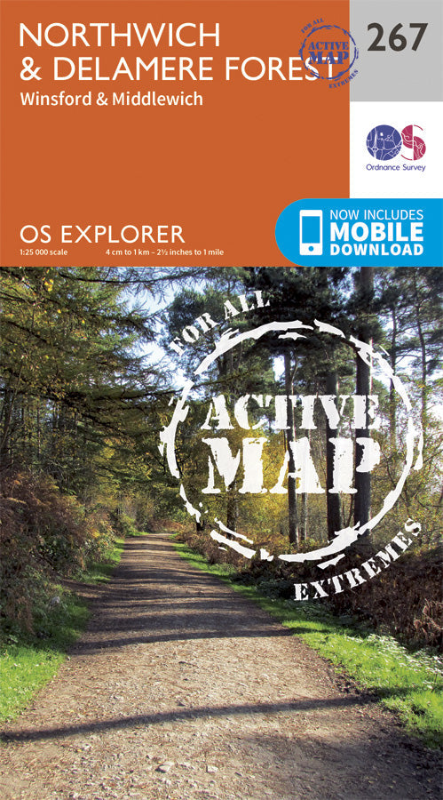 Carte de randonnée n° 267 - Northwich, Delamere Forest (Grande Bretagne) | Ordnance Survey - Explorer carte pliée Ordnance Survey Plastifiée 