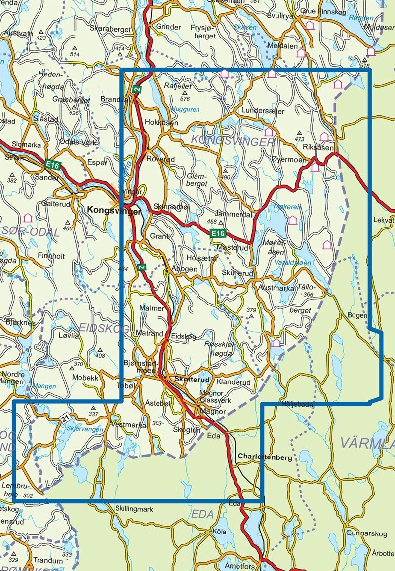 Carte de randonnée n° 2676 - Finnskogen Sør (Norvège) | Nordeca - Turkart 1/50 000 carte pliée Nordeca 