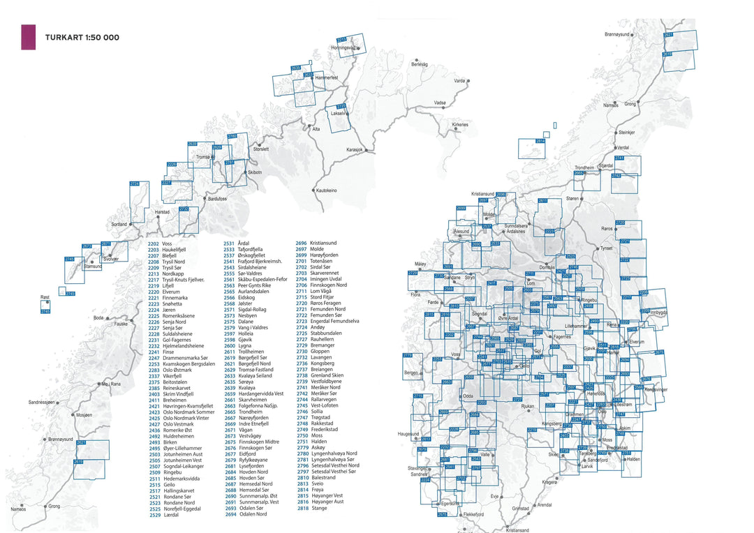 Carte de randonnée n° 2694 - Odalen Nord (Norvège) | Nordeca - Turkart 1/50 000 carte pliée Nordeca 