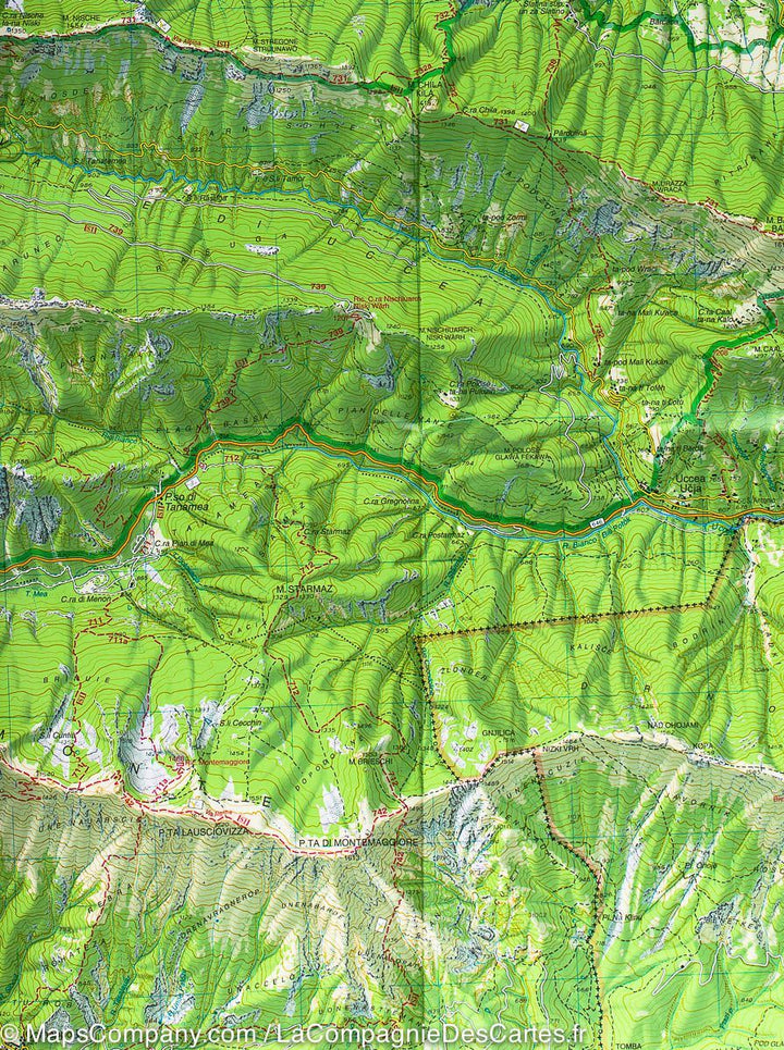 Carte de randonnée n° 27 - Mont Canin, du Val Resia et parc naturel des préalpes de Giulie (Italie) | Tabacco carte pliée Tabacco 