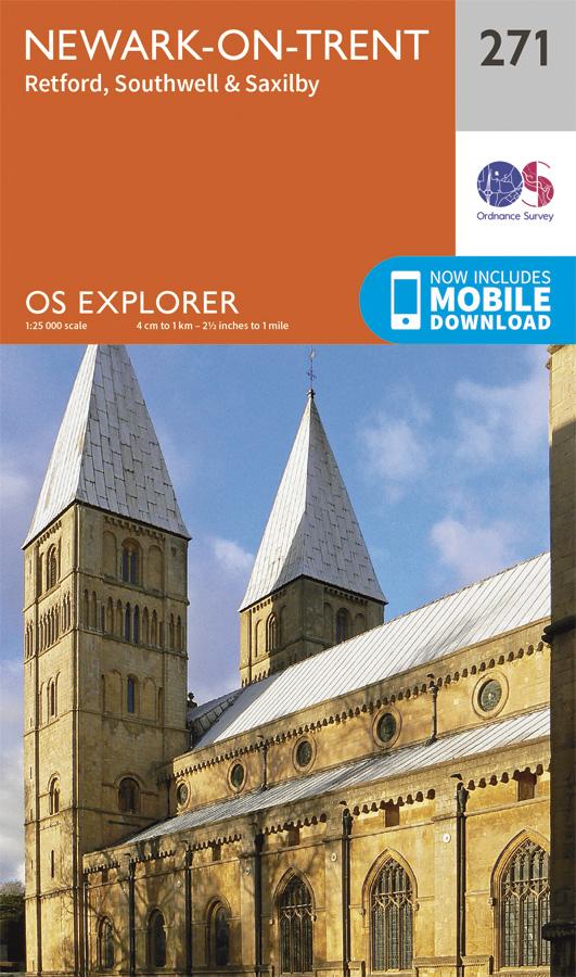 Carte de randonnée n° 271 - Newark-on-Trent (Grande Bretagne) | Ordnance Survey - Explorer carte pliée Ordnance Survey 