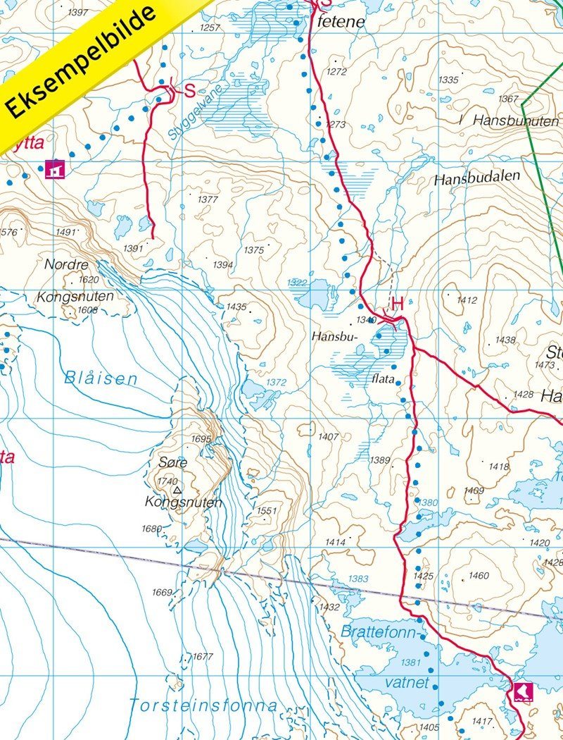 Carte de randonnée n° 2744 - Rallarvegen (Norvège) | Nordeca - Turkart 1/50 000 carte pliée Nordeca 