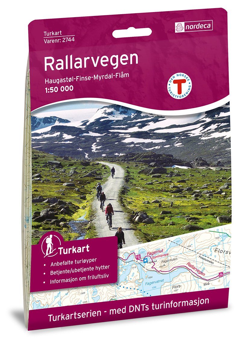 Carte de randonnée n° 2744 - Rallarvegen (Norvège) | Nordeca - Turkart 1/50 000 carte pliée Nordeca 