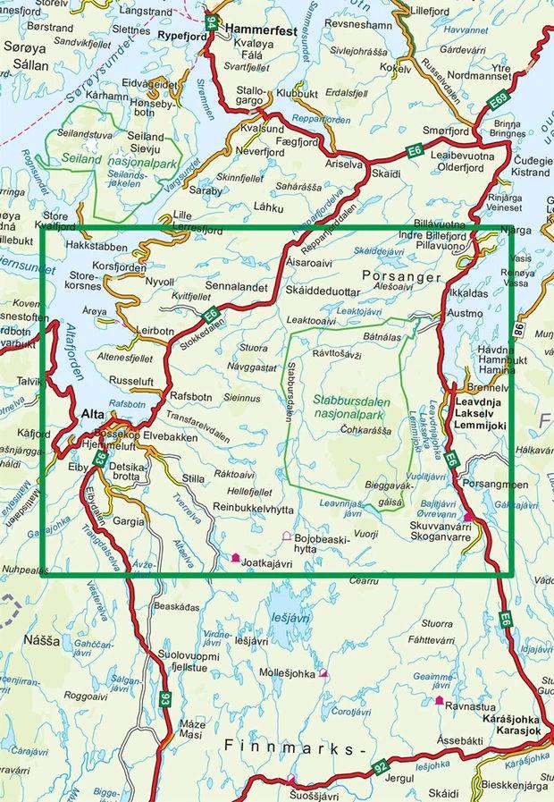 Carte de randonnée n° 2773 - Kvalsund Sud (Norvège) | Nordeca - Turkart 1/100 000 carte pliée Nordeca 