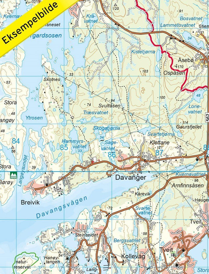 Carte de randonnée n° 2779 - Askøy (Norvège) | Nordeca - Turkart 1/50 000 carte pliée Nordeca 