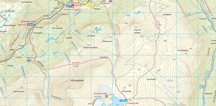 Carte de randonnée n° 2788- Synnfjell, Spatind (Norvège) | Nordeca - Turkart 1/25 000 carte pliée Nordeca 