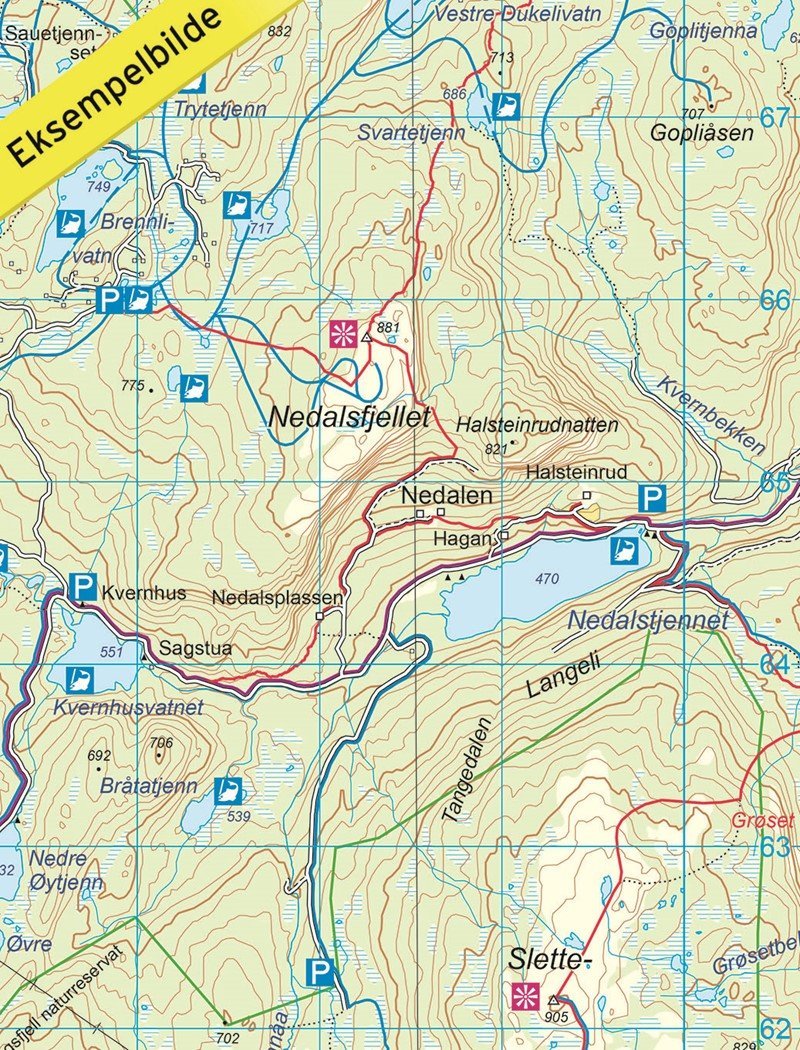 Carte de randonnée n° 2824 - Trillemarka-Rollagsfjell (Norvège) | Nordeca - Turkart 1/50 000 carte pliée Nordeca 