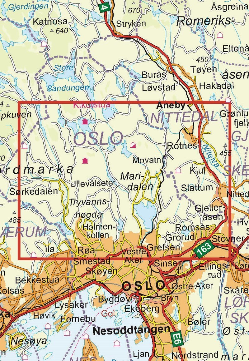 Carte de randonnée n° 2826 - Oslo Nordmark Sud (Norvège) | Nordeca - Turkart 1/25 000 carte pliée Nordeca 