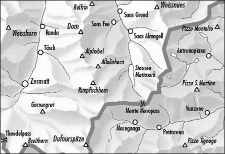 Carte de randonnée n° 284T - Mischabel (Suisse) | Swisstopo - Excursions au 1/50 000 carte pliée Swisstopo 