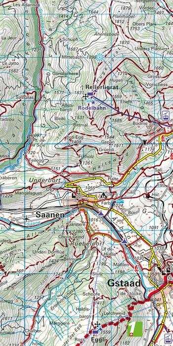 Carte de randonnée n° 29 - Simmental, Gruyère, Gstaad (Suisse) | Kümmerly & Frey-1/40 000 carte pliée Kümmerly & Frey 