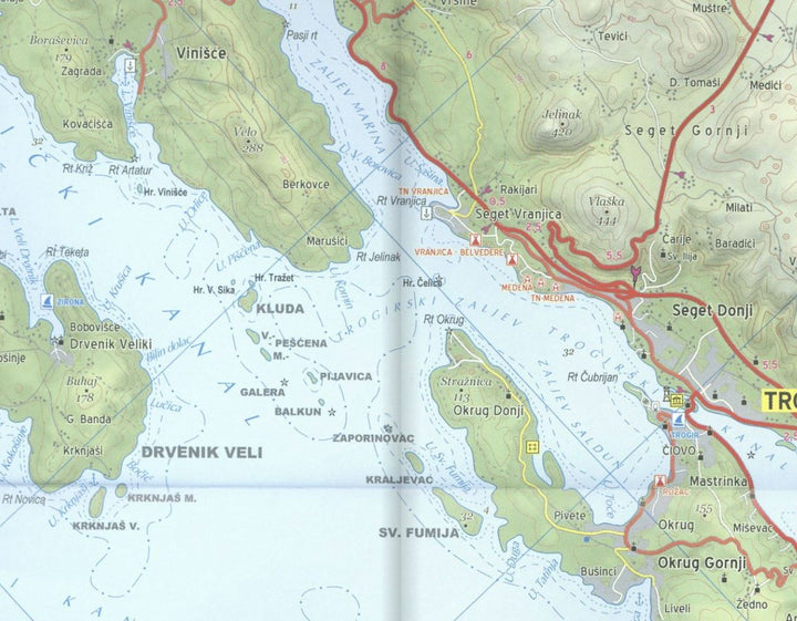 Carte de randonnée n° 2900 - Côte Dalmate, de Krk à Ulcinj (Croatie) | Kompass carte pliée Kompass 