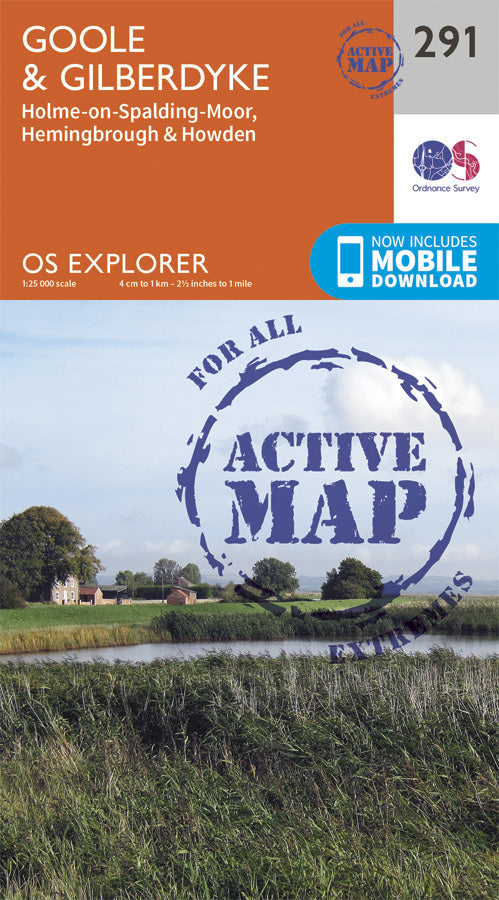 Carte de randonnée n° 291 - Goole, Gilberdyke (Grande Bretagne) | Ordnance Survey - Explorer carte pliée Ordnance Survey Plastifiée 