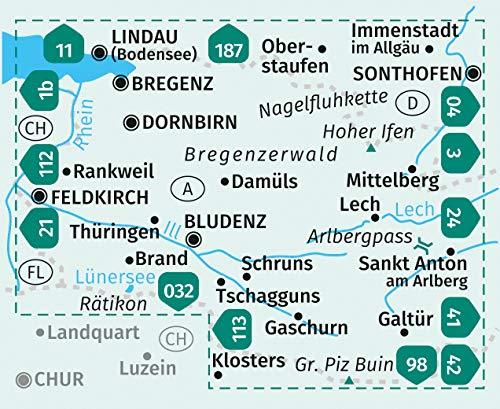 Carte de randonnée n° 292 - Vorarlberg (Autriche) | Kompass carte pliée Kompass 
