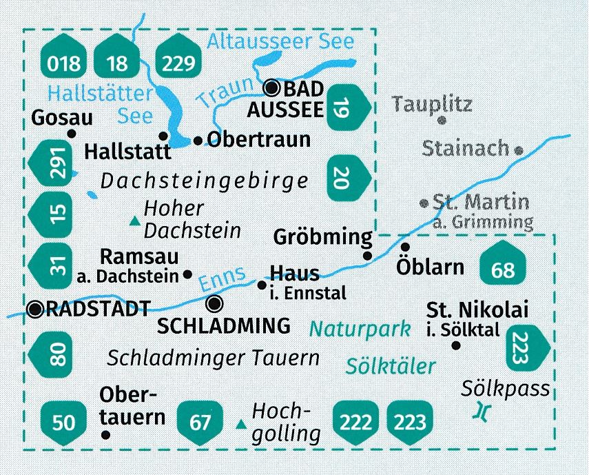 Carte de randonnée n° 293 - Dachsteingebirge (Autriche) | Kompass carte pliée Kompass 