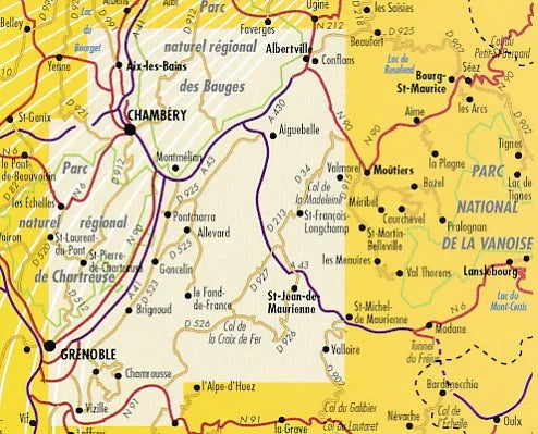 Carte de randonnée n° 3 - Chartreuse, Bauges, Belledonne, Maurienne | Didier Richard carte pliée Didier Richard 