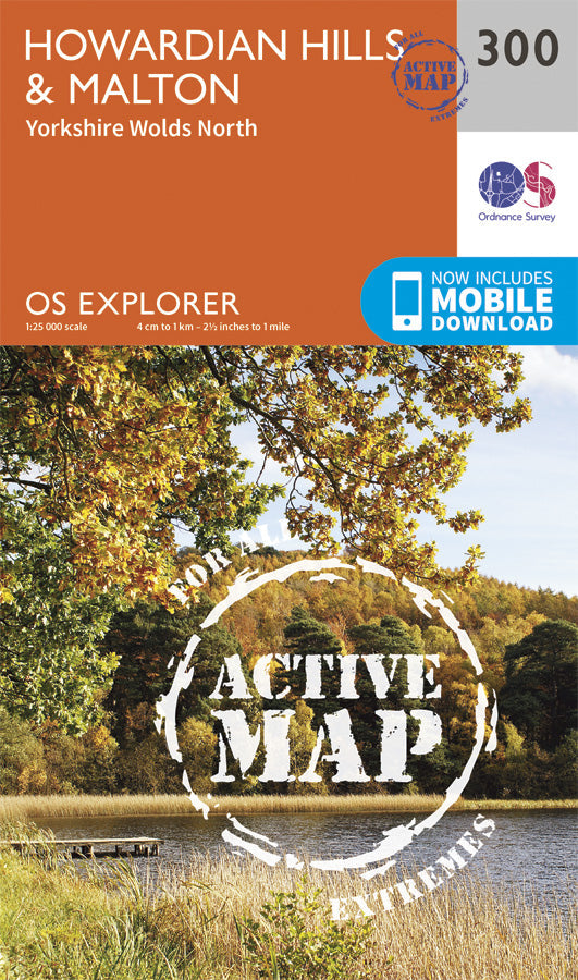 Carte de randonnée n° 300 - Howardian Hills, Malton (Grande Bretagne) | Ordnance Survey - Explorer carte pliée Ordnance Survey Plastifiée 
