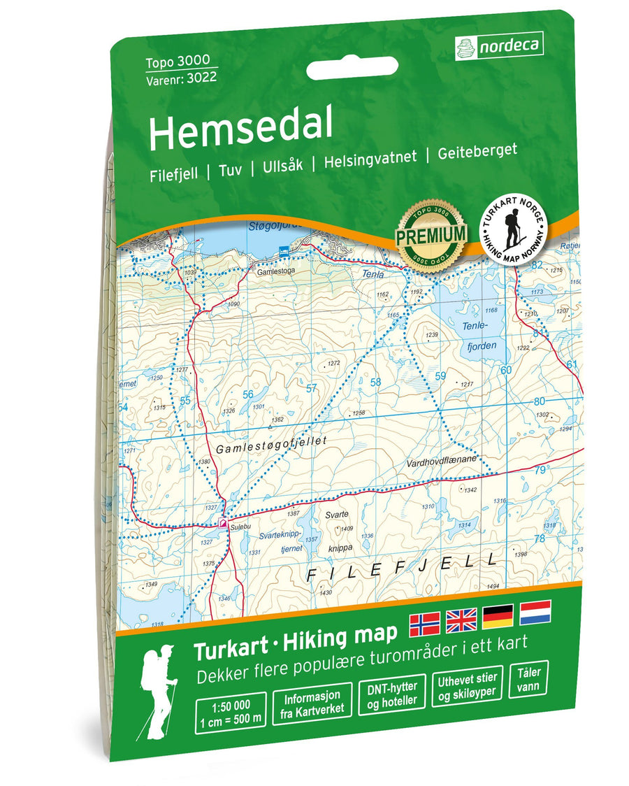 Carte de randonnée n° 3022 - Hemsedal (Norvège) | Nordeca - série 3000 carte pliée Nordeca 