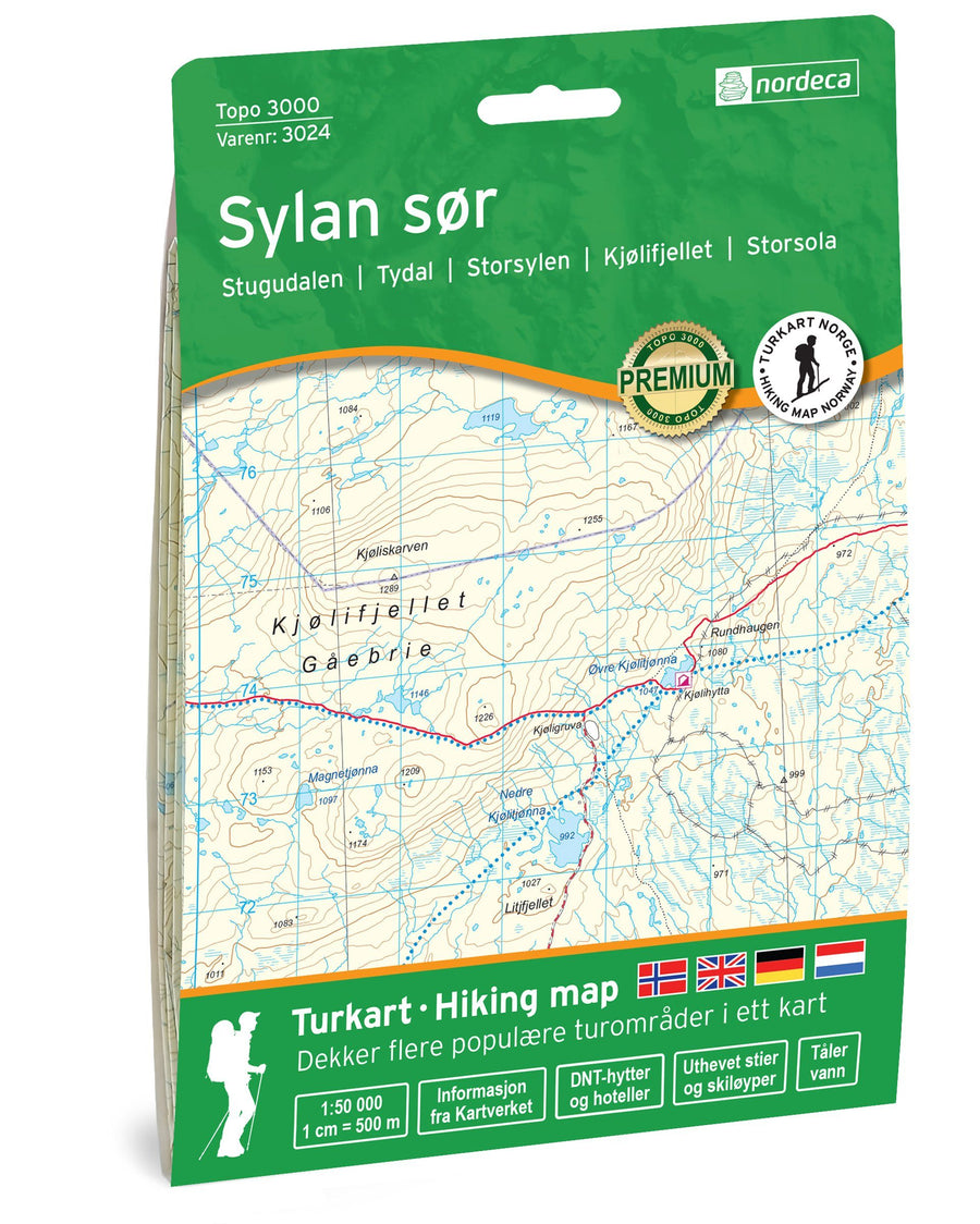 Carte de randonnée n° 3024 - Sylan Sor (Norvège) | Nordeca - série 3000 carte pliée Nordeca 