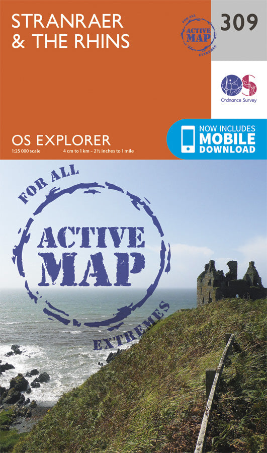 Carte de randonnée n° 309 - Stranraer & The Rhins (Grande Bretagne) | Ordnance Survey - Explorer carte pliée Ordnance Survey Plastifiée 