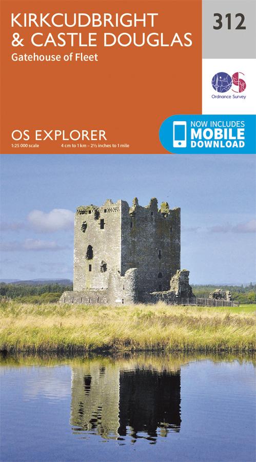 Carte de randonnée n° 312 - Kirkcudbright, Castle Douglas (Grande Bretagne) | Ordnance Survey - Explorer carte pliée Ordnance Survey 