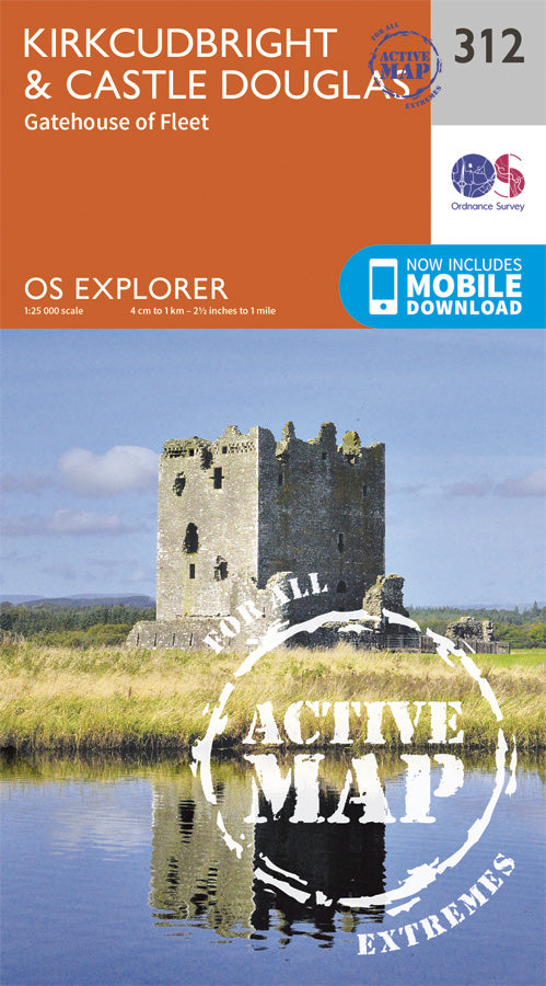 Carte de randonnée n° 312 - Kirkcudbright, Castle Douglas (Grande Bretagne) | Ordnance Survey - Explorer carte pliée Ordnance Survey Plastifiée 
