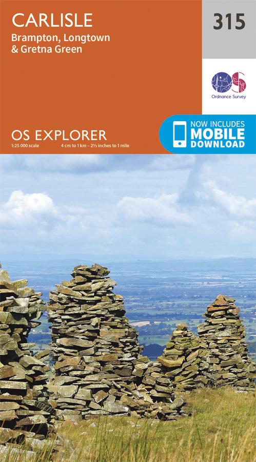 Carte de randonnée n° 315 - Carlisle, Brampton, Longtown, Gretna Green (Grande Bretagne) | Ordnance Survey - Explorer carte pliée Ordnance Survey 