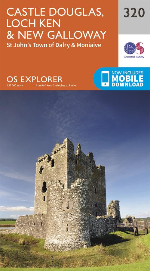 Carte de randonnée n° 320 - Castle Douglas, Loch Ken, New Galloway (Grande Bretagne) | Ordnance Survey - Explorer carte pliée Ordnance Survey 