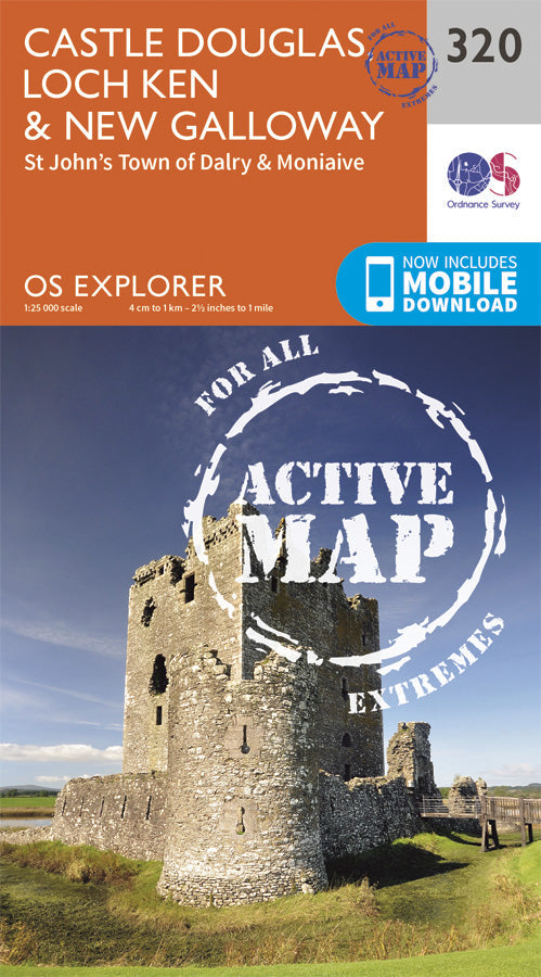 Carte de randonnée n° 320 - Castle Douglas, Loch Ken, New Galloway (Grande Bretagne) | Ordnance Survey - Explorer carte pliée Ordnance Survey Plastifiée 