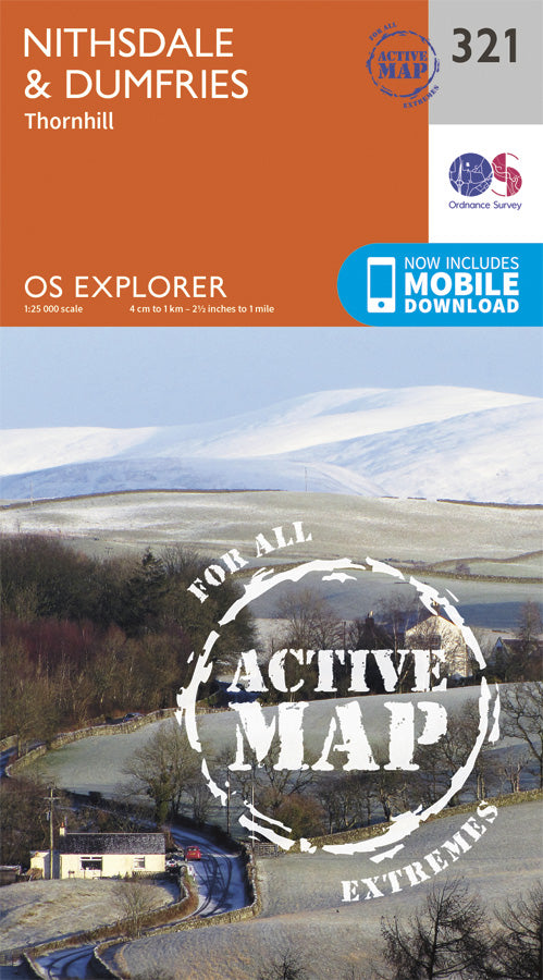 Carte de randonnée n° 321 - Nithsdale, Dumfries (Grande Bretagne) | Ordnance Survey - Explorer carte pliée Ordnance Survey Plastifiée 