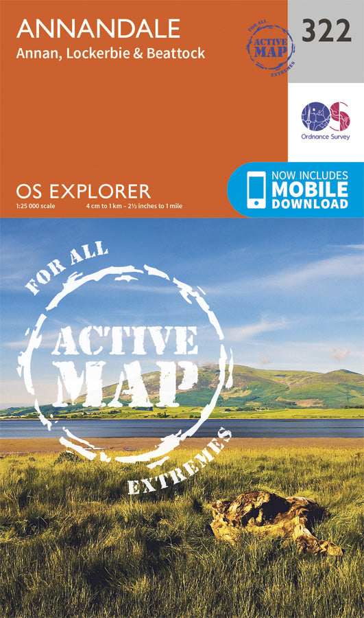 Carte de randonnée n° 322 - Annandale (Grande Bretagne) | Ordnance Survey - Explorer carte pliée Ordnance Survey Plastifiée 